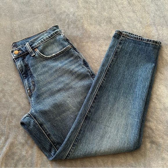 J. Crew Mid-Rise Denim Slim Distressed Boyfriend Blue Jeans J Crew Size 27 - Picture 11 of 13